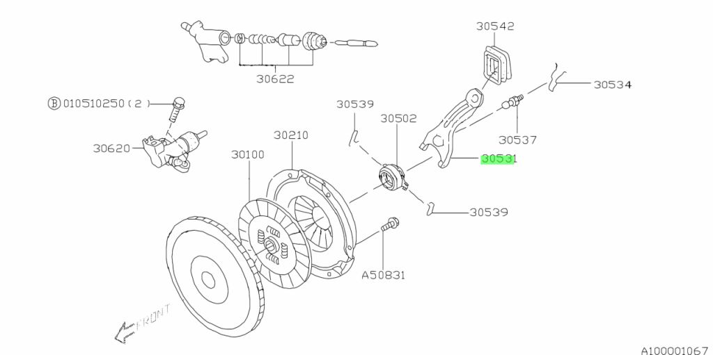 Koppelings Vork Forester 97-00, Legacy 97-05, Impreza 00-16